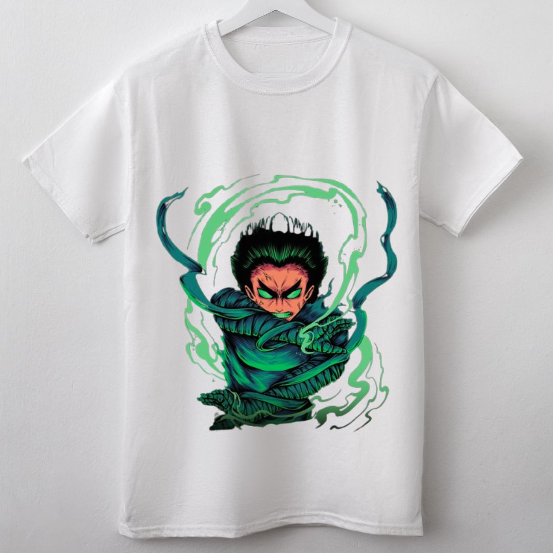 Rock Lee - Naruto Anime T-shirt - White